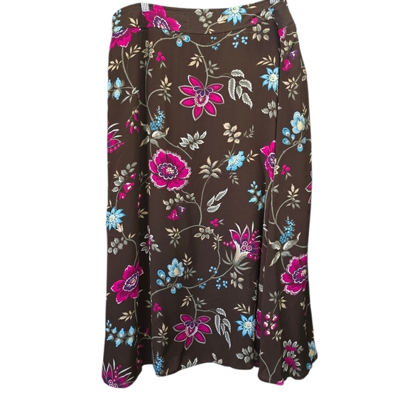 Liz Claiborne Dresses & Skirts - Liz Claiborne Floral A-Line Skirt Midi Size 16 Back Zip Cottagecore Boho Retro